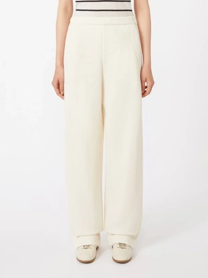 Cotton fleece trousers, ivory Cotton fleece trousers, ivory