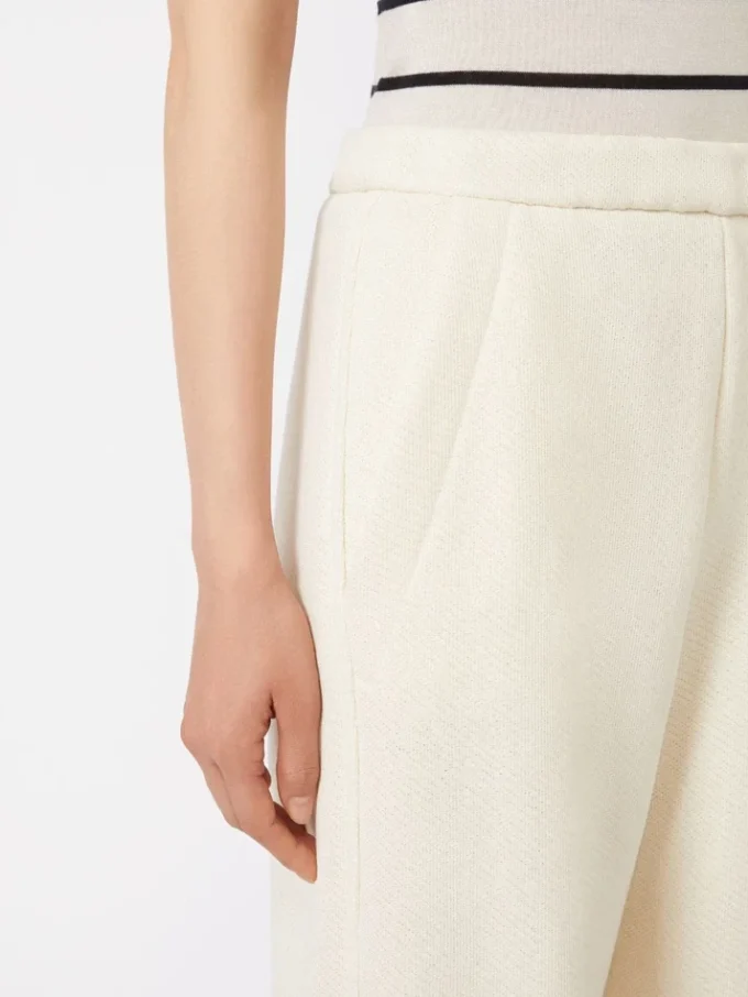 Cotton fleece trousers, ivory Cotton fleece trousers, ivory