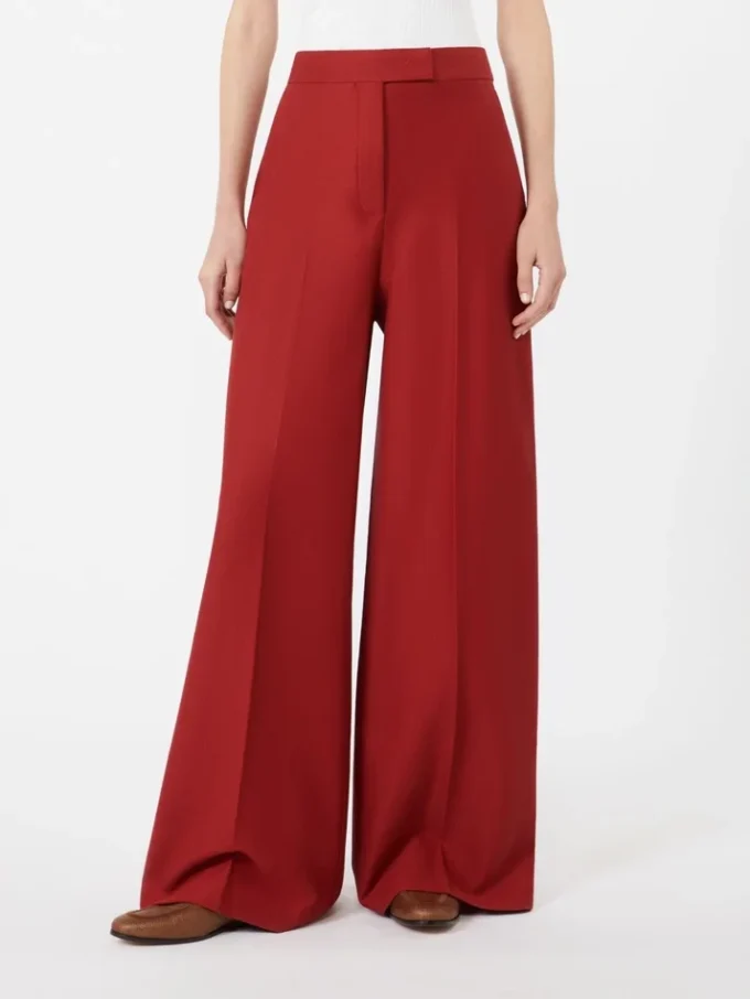 Cotton gabardine jersey trousers, red Cotton gabardine jersey trousers, red