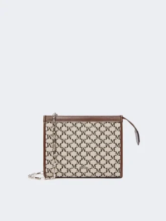 Cotton jacquard extra small pouch, black