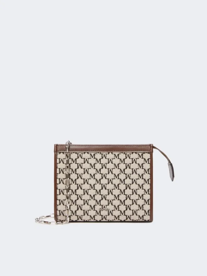 Cotton jacquard extra small pouch, black