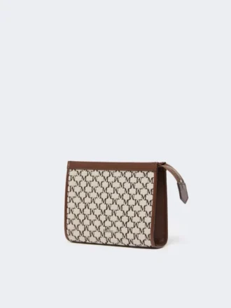 Cotton jacquard extra small pouch, black