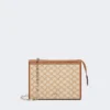 Cotton jacquard extra small pouch, hazelnut brown