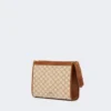 Cotton jacquard extra small pouch, hazelnut brown