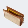 Cotton jacquard extra small pouch, hazelnut brown