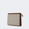Cotton jacquard medium pouch, black