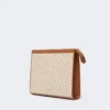 Cotton jacquard medium pouch, hazelnut brown