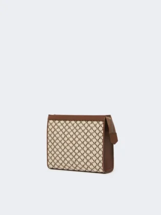 Cotton jacquard small pouch, black