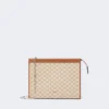 Cotton jacquard small pouch, hazelnut brown Cotton jacquard small pouch, hazelnut brown