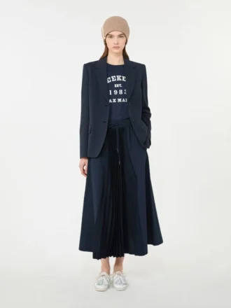 Cotton jersey blazer, navy