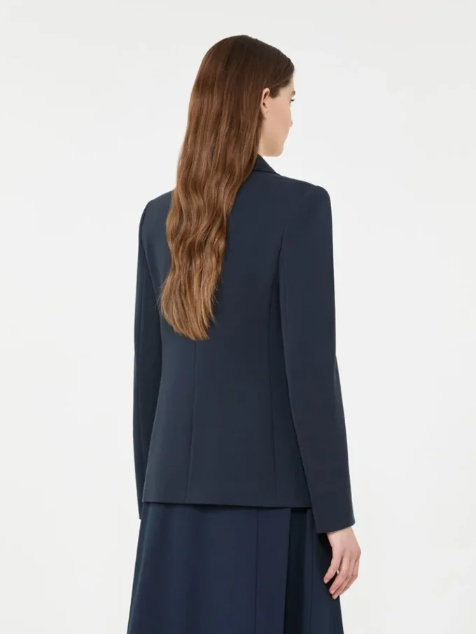 Cotton jersey blazer, navy