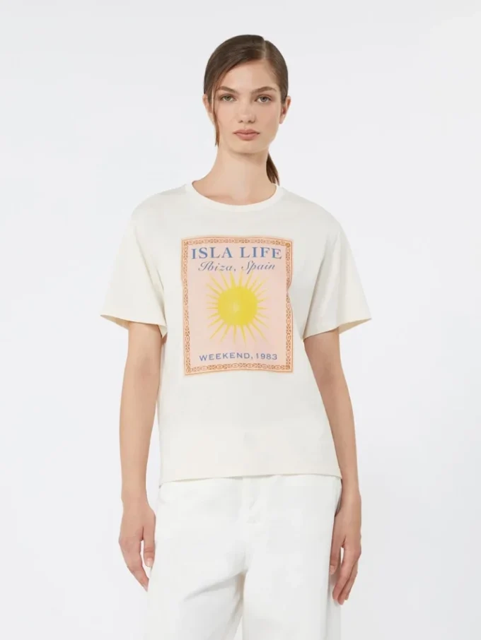 Cotton jersey t-shirt, ecru