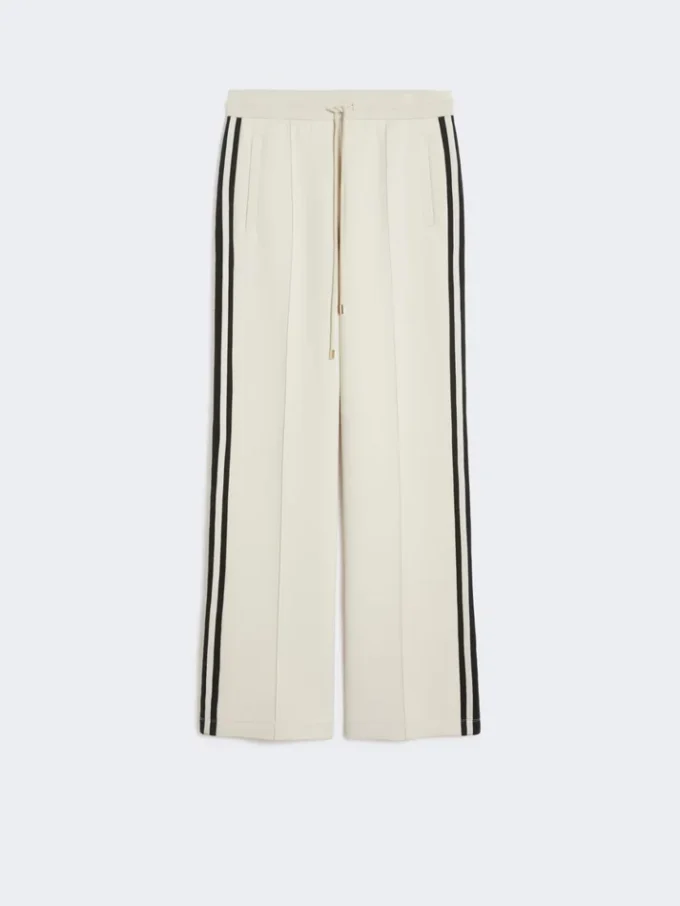Cotton jersey trousers, ecru Cotton jersey trousers, ecru