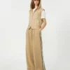 Cotton jersey trousers, hazelnut brown