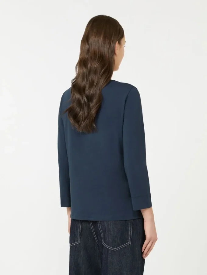 Cotton knit t-shirt, ultramarine