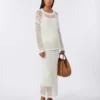 Mesh cotton skirt, optical white