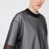 Cotton overlay t-shirt, optical white