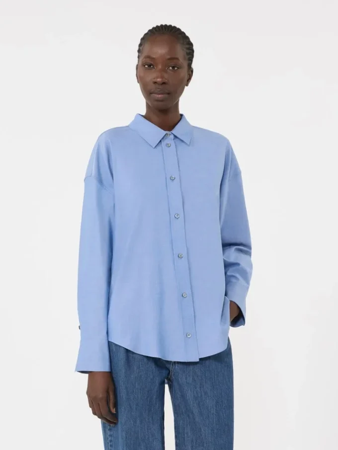 Cotton oxford shirt, light blue