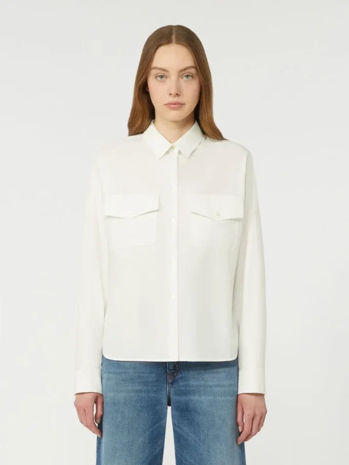 Cotton oxford shirt, white