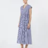 Cotton-poplin a-line dress, navy Cotton-poplin a-line dress, navy