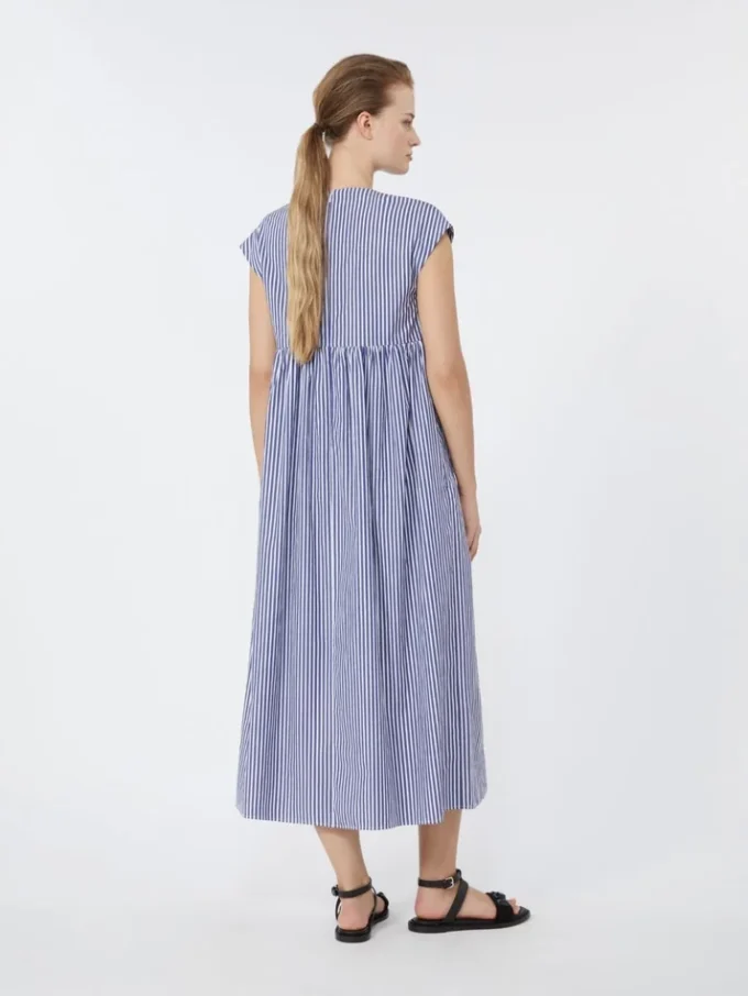 Cotton-poplin a-line dress, navy Cotton-poplin a-line dress, navy