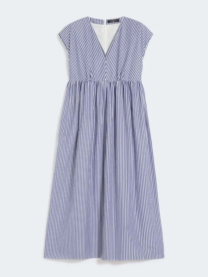 Cotton-poplin a-line dress, navy Cotton-poplin a-line dress, navy