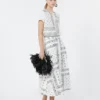 Cotton-poplin midi skirt, white Cotton-poplin midi skirt, white