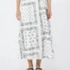 Cotton-poplin midi skirt, white Cotton-poplin midi skirt, white