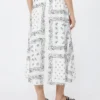 Cotton-poplin midi skirt, white Cotton-poplin midi skirt, white