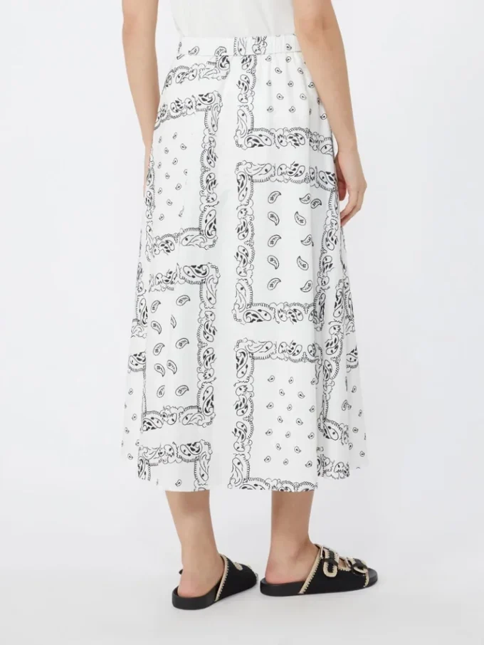 Cotton-poplin midi skirt, white Cotton-poplin midi skirt, white