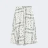 Cotton-poplin midi skirt, white Cotton-poplin midi skirt, white