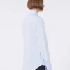 Cotton poplin shirt, avio