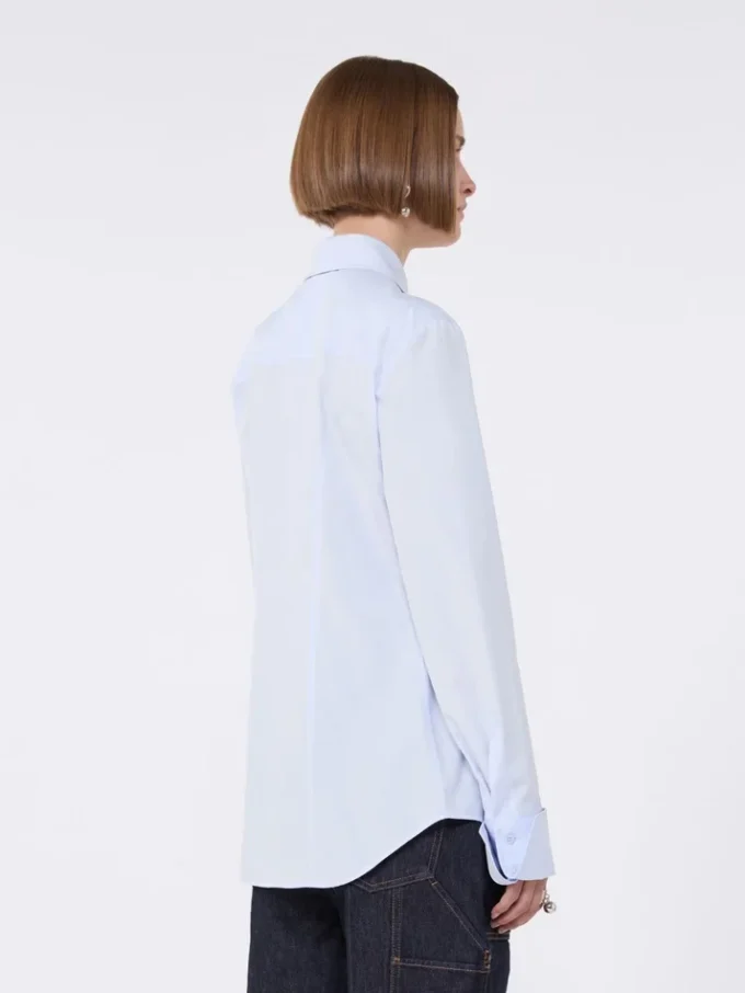 Cotton poplin shirt, avio