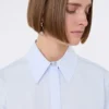 Cotton poplin shirt, avio