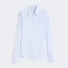 Cotton poplin shirt, avio