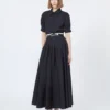 Cotton poplin shirt, black