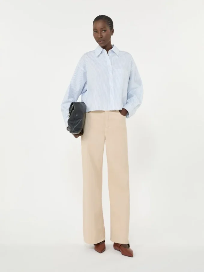 Cotton poplin shirt, light blue
