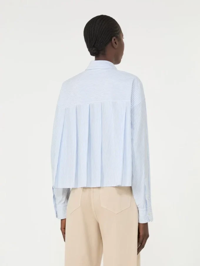 Cotton poplin shirt, light blue