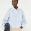 Cotton poplin shirt, light blue
