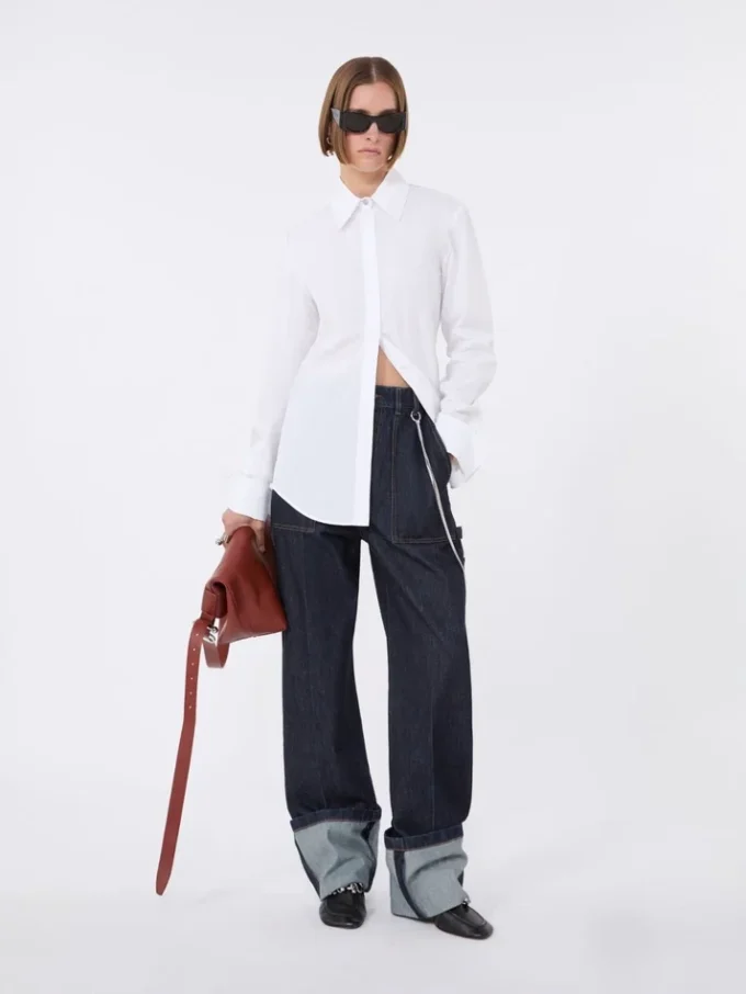 Cotton poplin shirt, optical white