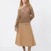 Cotton-poplin skirt, tobacco Cotton-poplin skirt, tobacco
