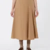 Cotton-poplin skirt, tobacco Cotton-poplin skirt, tobacco