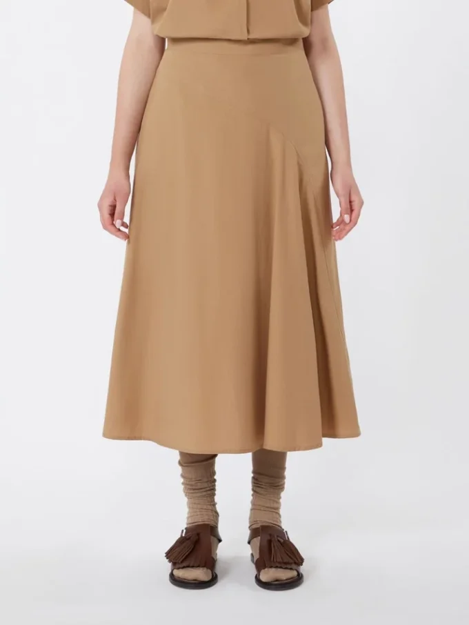 Cotton-poplin skirt, tobacco Cotton-poplin skirt, tobacco