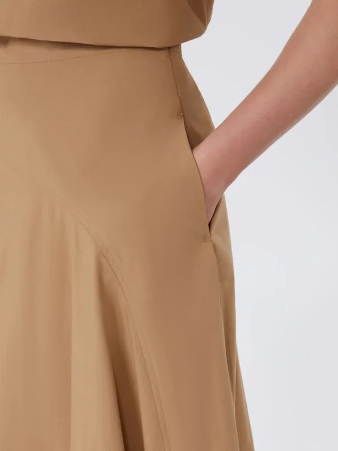 Cotton-poplin skirt, tobacco Cotton-poplin skirt, tobacco
