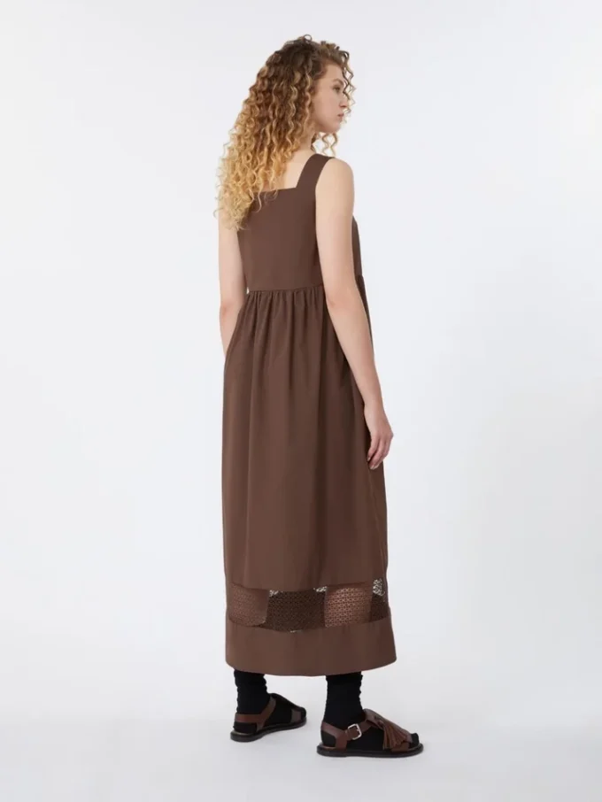 Cotton-poplin sleeveless dress, chocolate Cotton-poplin sleeveless dress, chocolate