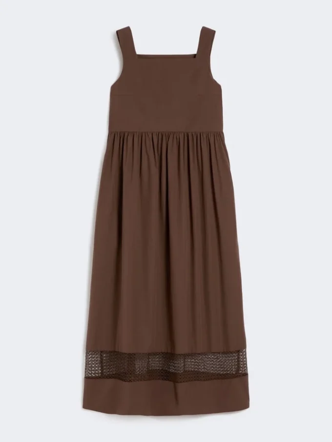 Cotton-poplin sleeveless dress, chocolate Cotton-poplin sleeveless dress, chocolate