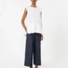 Cotton poplin top, white