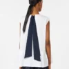 Cotton poplin top, white