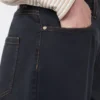 Cotton satin baggy trousers, navy
