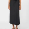 Cotton satin skirt, black Cotton satin skirt, black